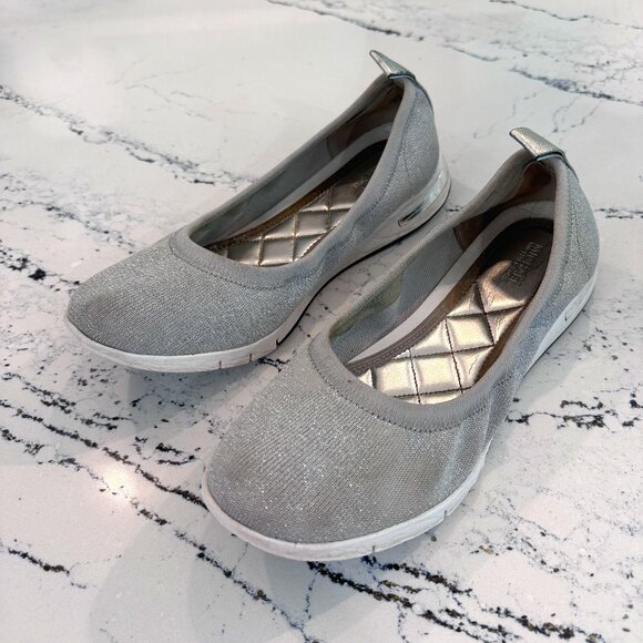Michael Kors	Upton Slip on Ballet Metallic Silver Size 10 - Picture 1 of 5